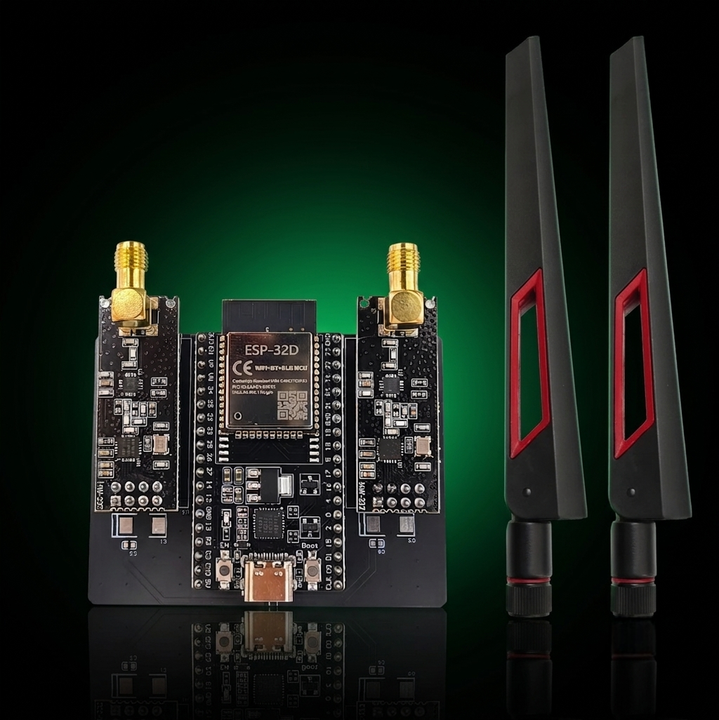 New ESP32 DevKitC + NRF24L01 PA LNA 2.4GHz Module Development Board Supports Wifi Bluetooth Blocker Signal And Upgraded Antenna